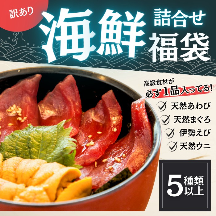 【送料無料】訳あり海鮮詰合せ福袋(雲丹・伊勢えび等々)計5品以上(クール冷凍便)サムネイル