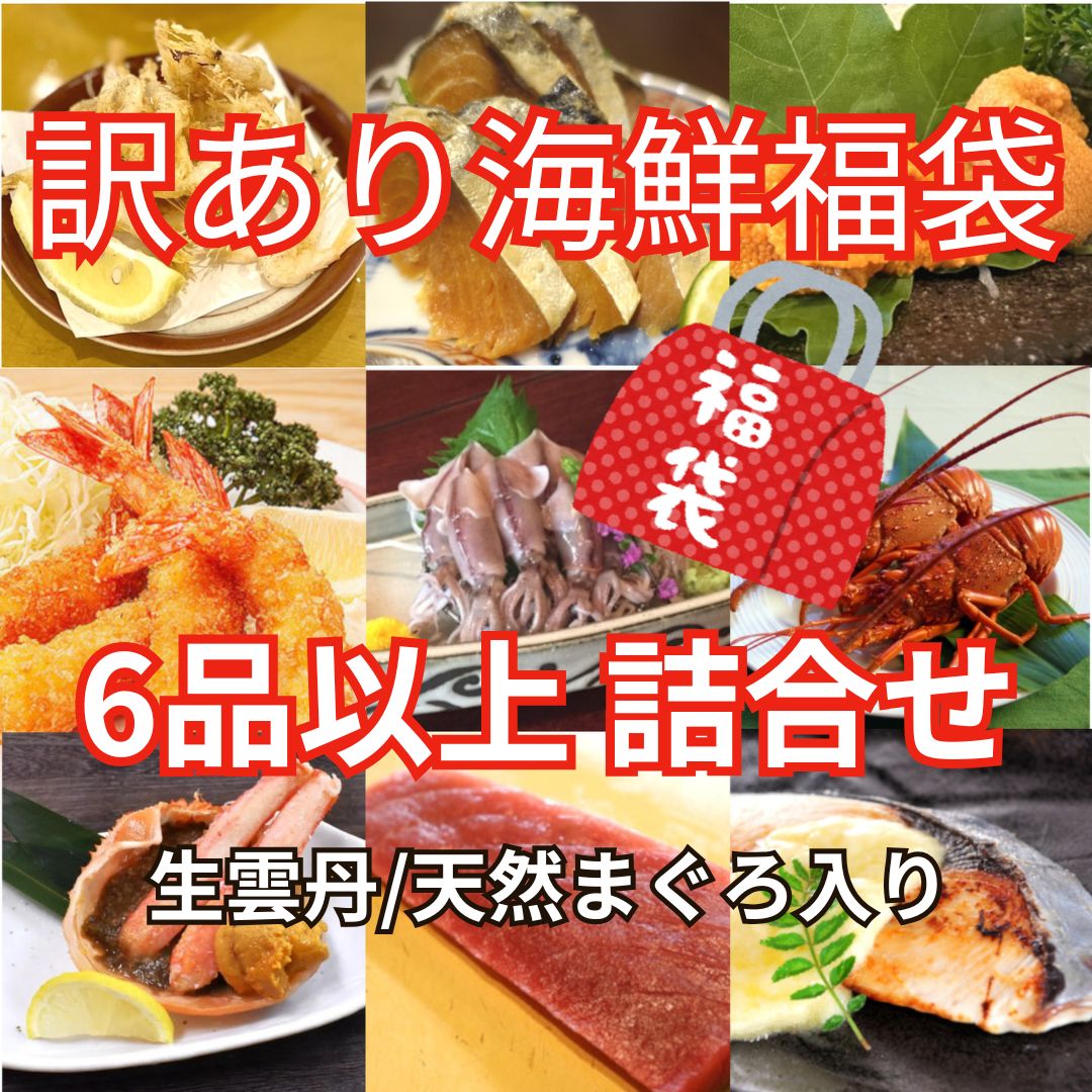 訳あり海鮮福袋(生雲丹・天然鮪入り)計6品以上詰合せサムネイル